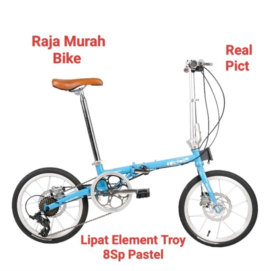 Sepeda Lipat Element Troy 8SP Pastel Hidraulik Sepeda Lipat 16 Inch Element Troy Pastel