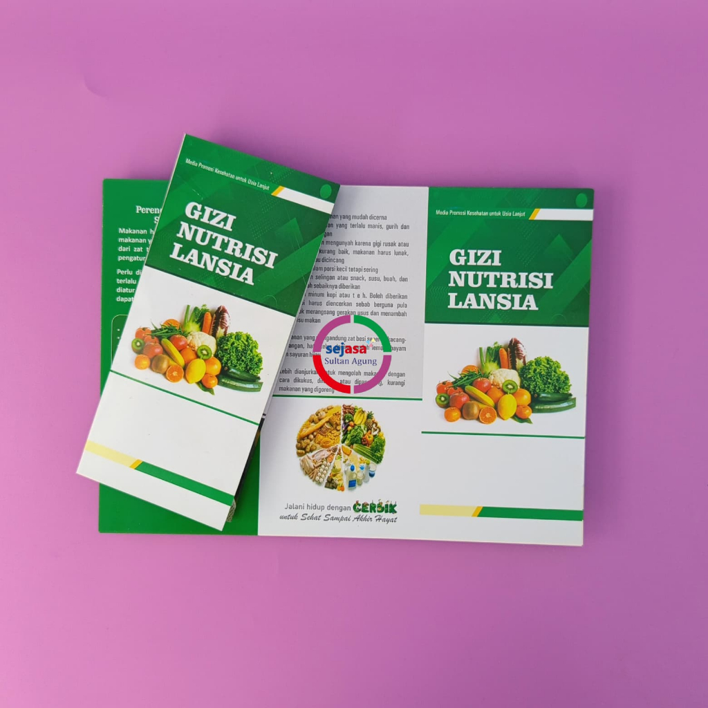 

Leaflet Gizi Nutrisi Lansia | Kesehatan Lansia | Leaflet Edukasi Gizi Dan Nutrisi Lansia