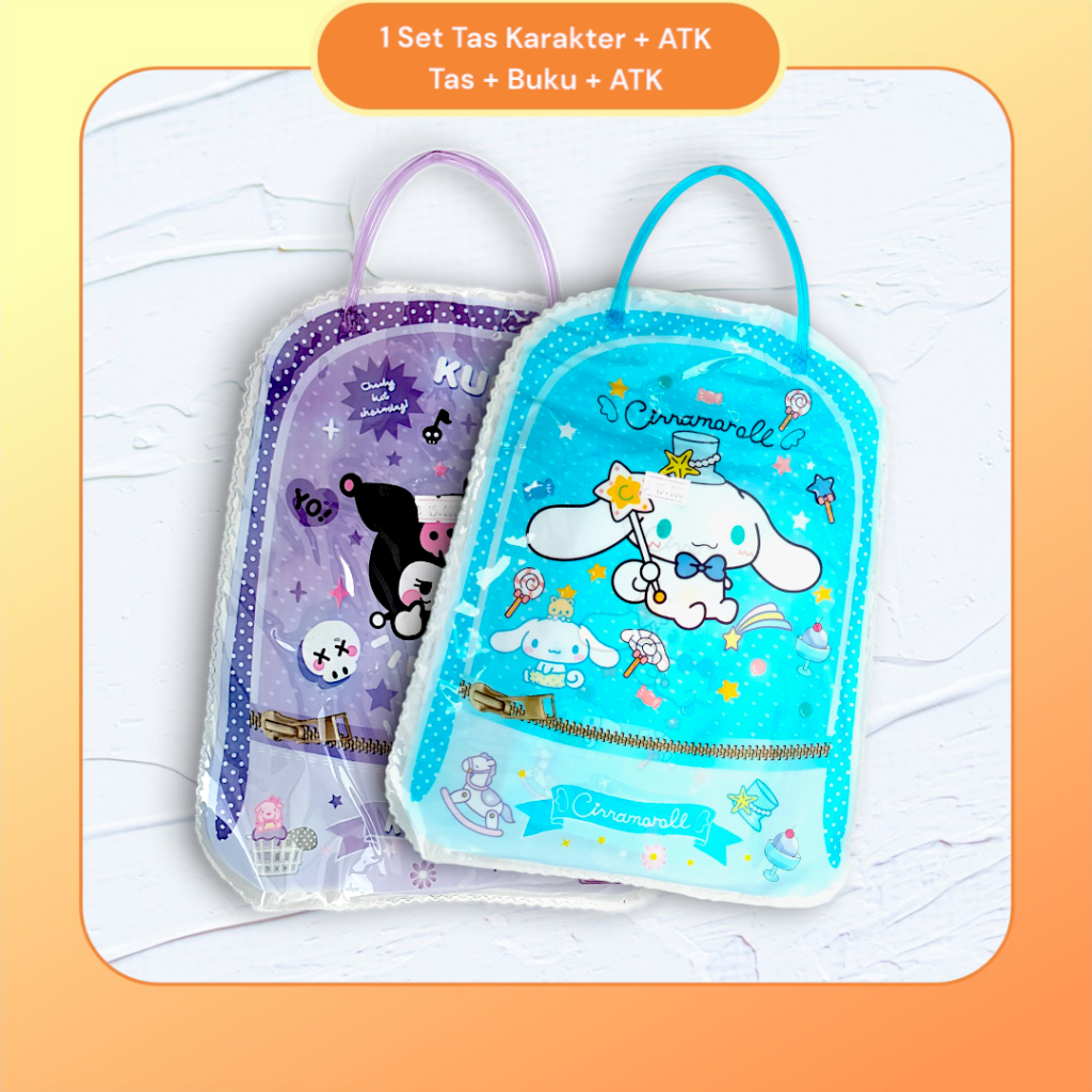 

Stationery 6 IN 1 FREE Bag Kuromi / Cinamoroll / Notebook Pensil Penghapus Penggaris Rautan / Paket Lengkap