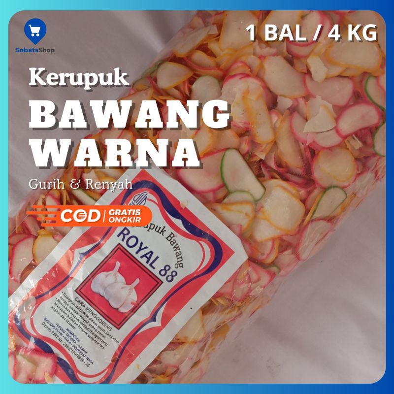 

1 Ball / 4 Kg Kerupuk Bawang Warna Mentah Enak Dan Gurih - Termurah Dan Berkualitas - Cocok Untuk Di Goreng Atau Seblak