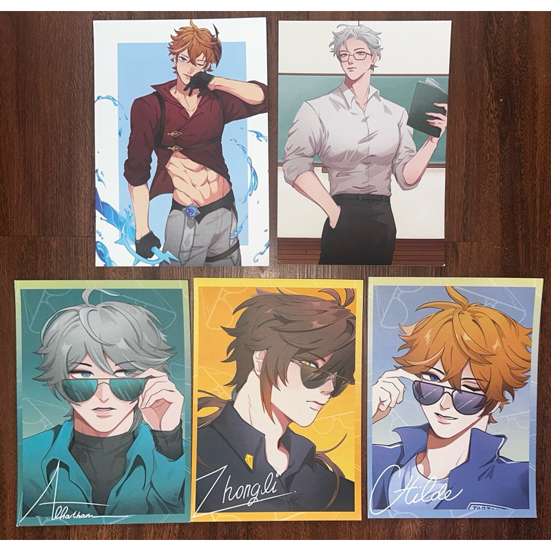 

GENSHIN IMPACT - Preloved Fanart Postcard A5 (Childe, Zhongli, Alhaitham)