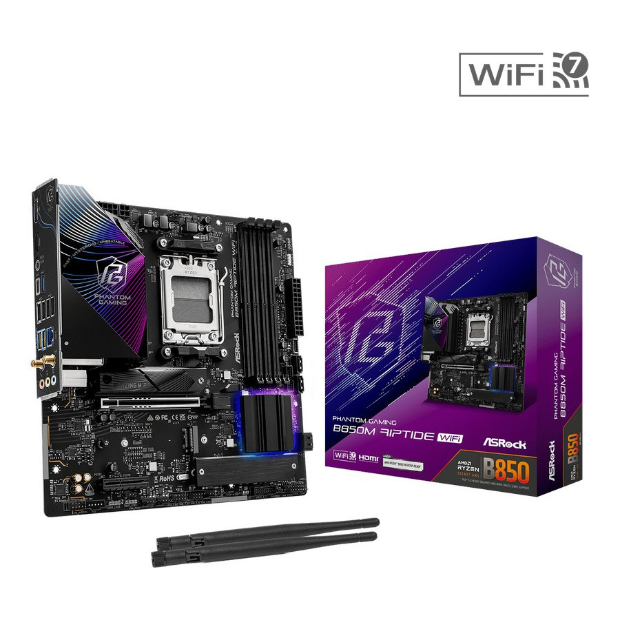 Motherboard ASROCK PHANTOM GAMING B850M RIPTIDE WIFI (Socket AMD AM5, DDR5) - ASRock B850M Riptide W