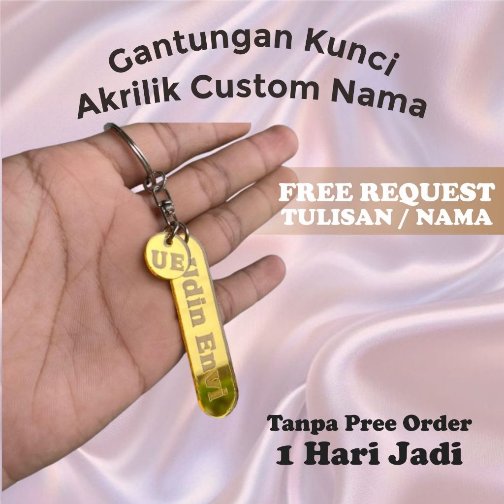 Gantungan Kunci Akrilik | Custom Nama Gantungan Kunci Label | Keychain | Marble | Custom tulisan Gan