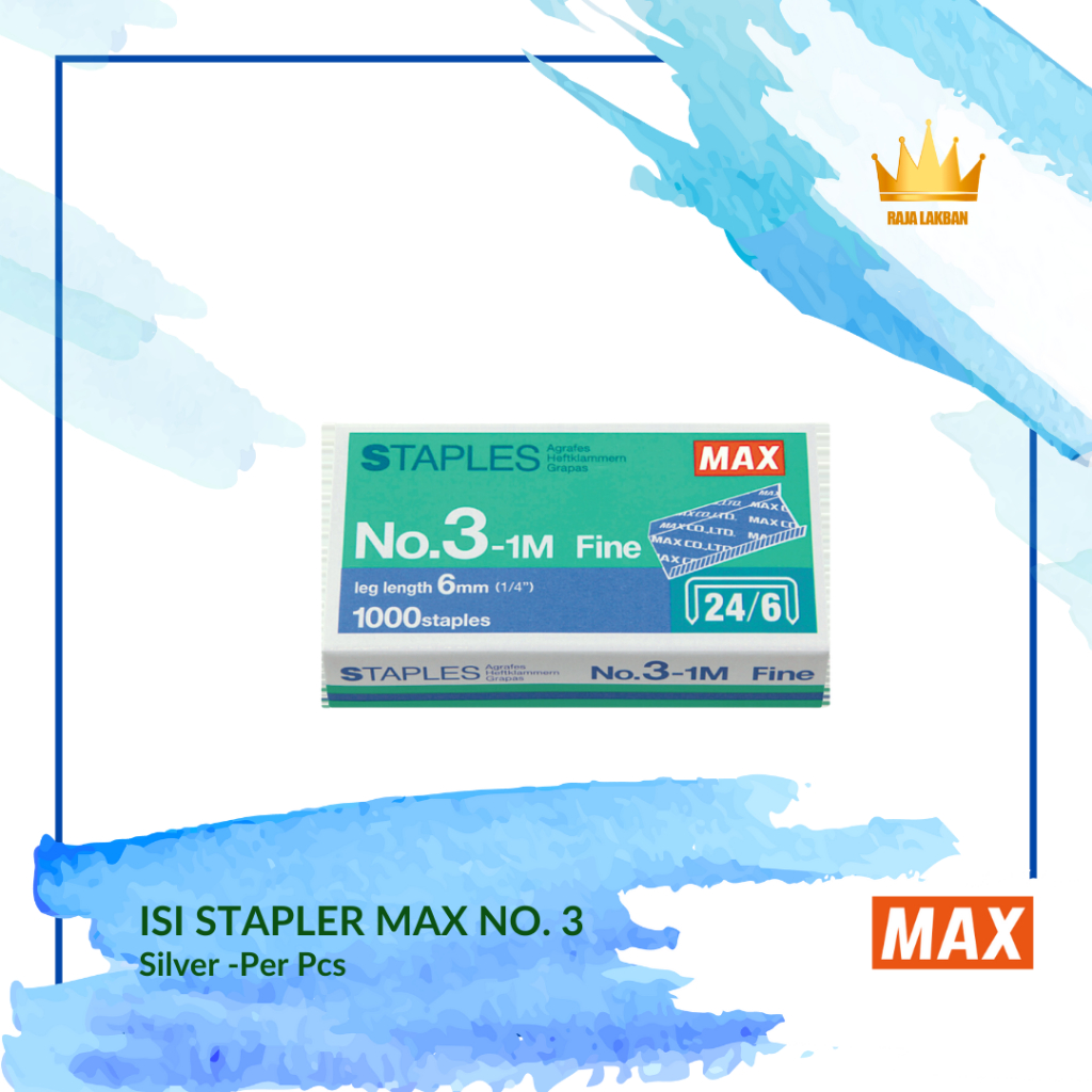 

Isi Stapler Staples Hekter Cekrekan Max No. 3 - Pak