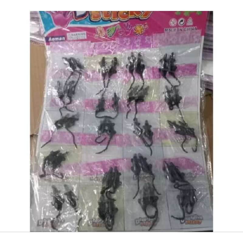 isi 20 pcs mainan jelly tikus hitam kecil