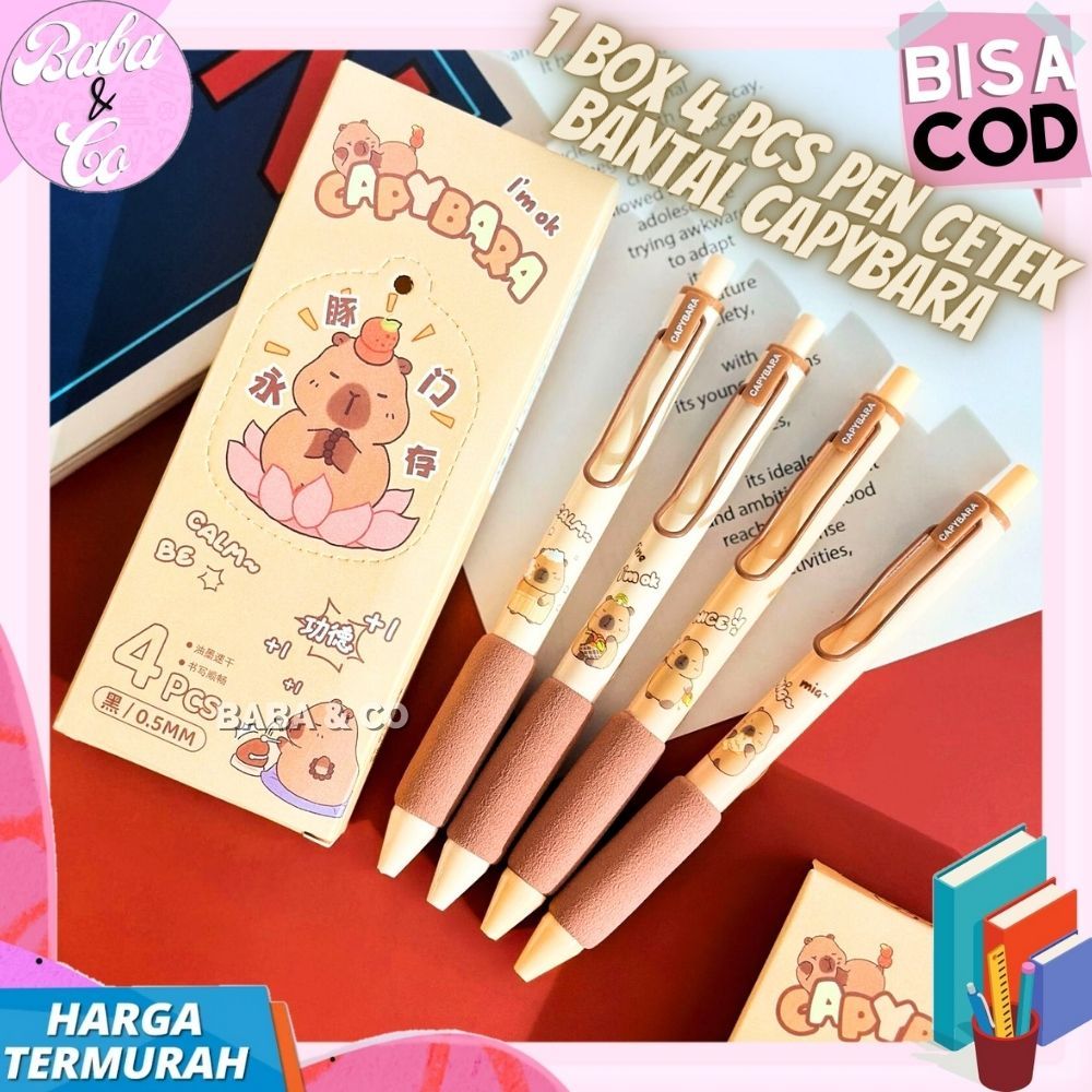 

PULPEN CAPYBARA CETEK BANTAL 1 BOX 4pcs PEN CAPYBARA CETEK MEKANIK BANTAL LUCU IMUT UNIK 1 KOTAK 4 PEN CAPYBARA 1 SET 4pcs PULPEN BANTAK CETEK CAPYBARA