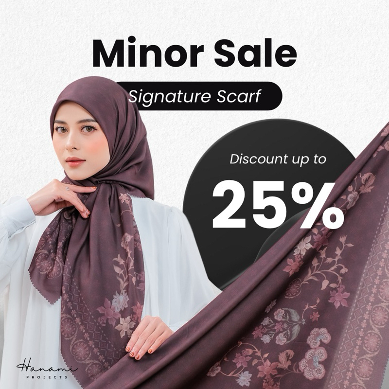 MINOR SALE - Hijab Motif Printing Square Basic Syari Jumbo Segi Empat Voal Premium