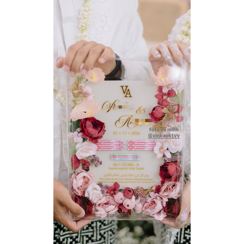Mahar akrilik pernikahan | Bingkai mahar pernikahan | Frame mahar pernikahan