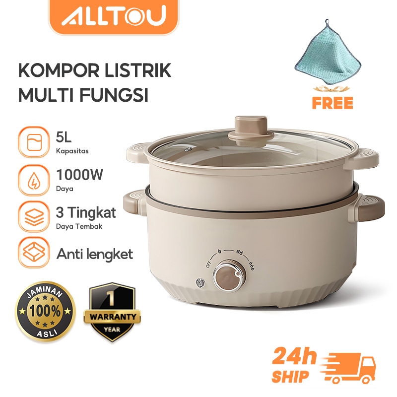Alltou Panci Listrik Multifungsi 3L/5L Putih