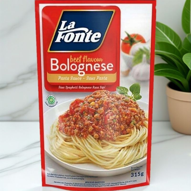 

la Fonte saus pasta bolognese 315 gram kemasan pabrik