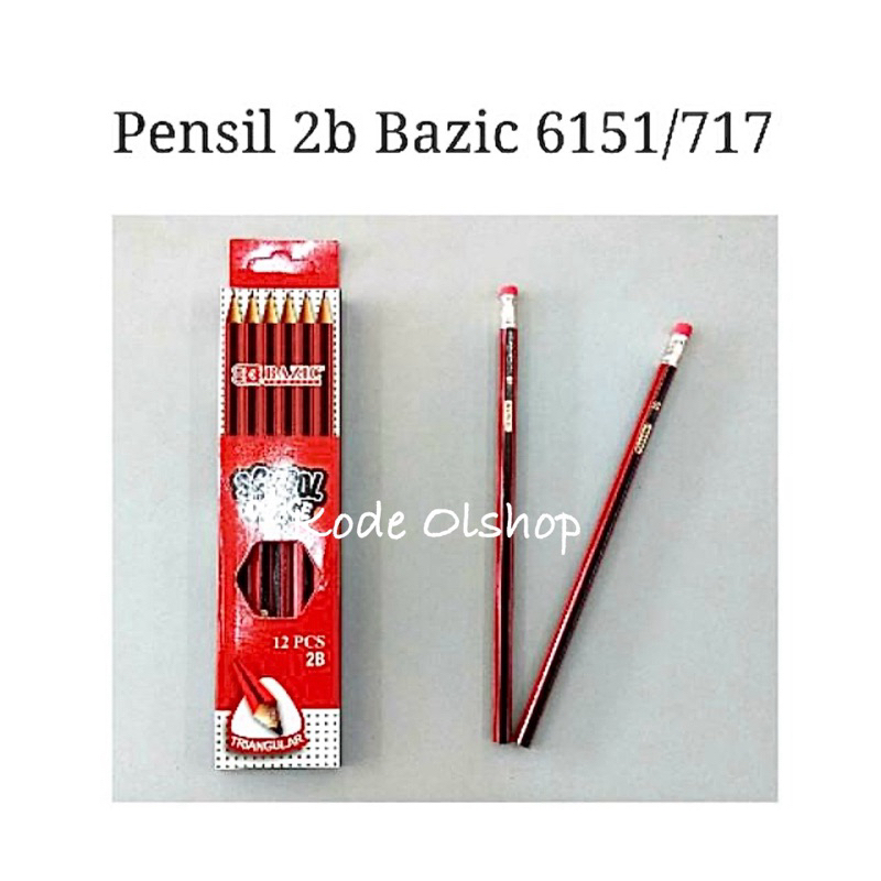 

Kode Atk - Pensil Bazic 2B Red Black Salur 12pcs / Pensil Sekolah Anak Bazic 717 Red Black Triangle Shape