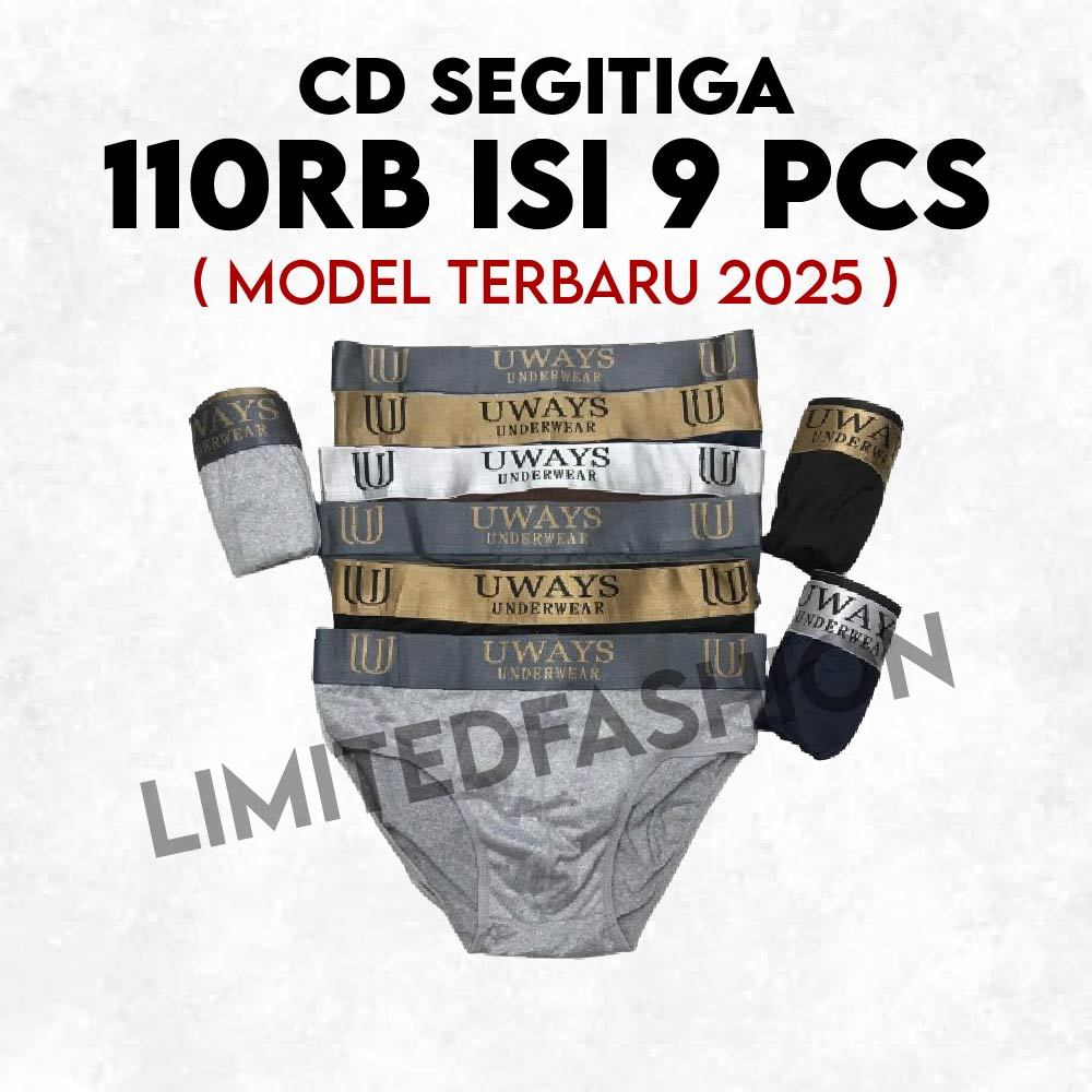 LF - PROMO CD SEGITIGA 110RB ISI 9 PCS / TULISAN CAMPUR CD PRIA UKURAN M, L, XL, XXL