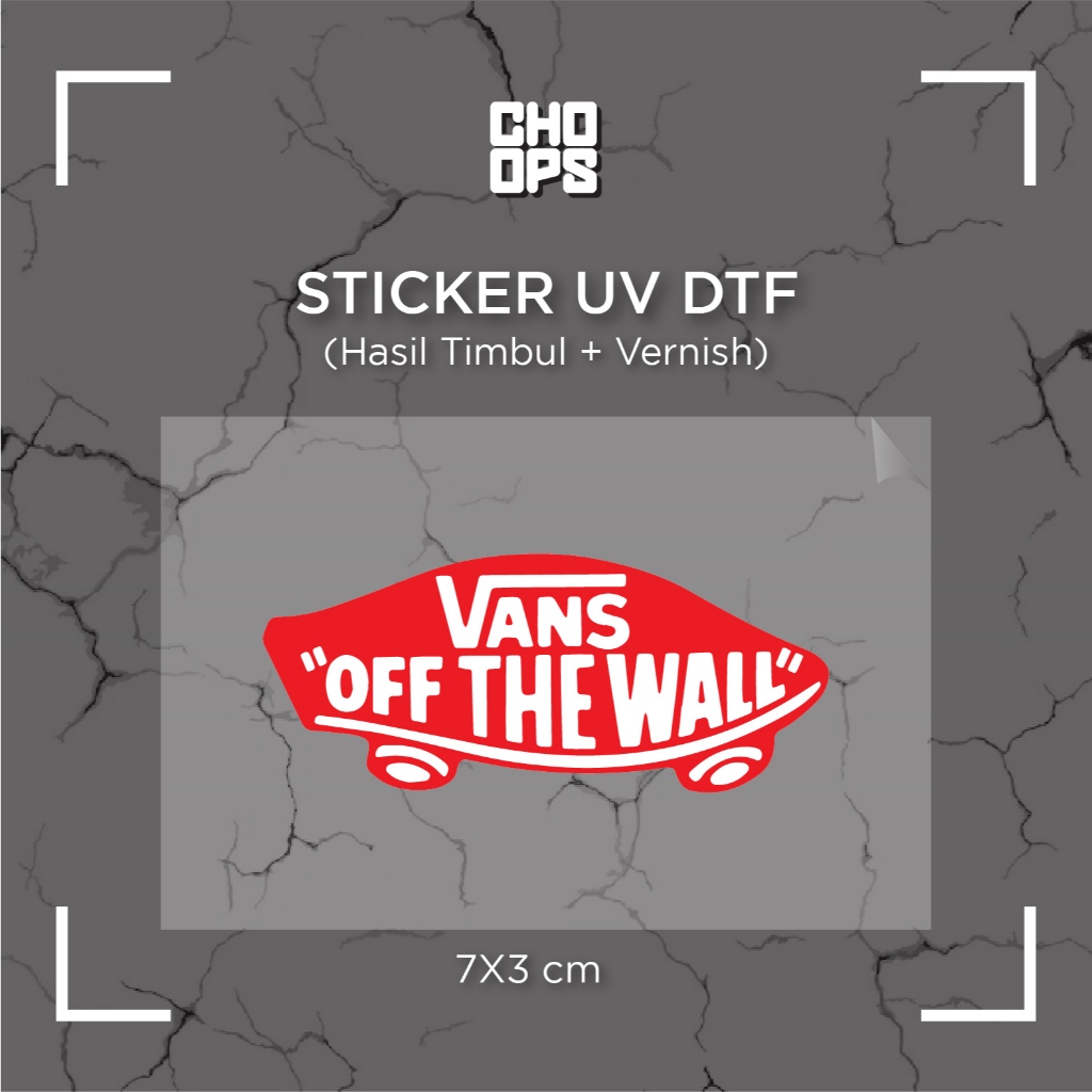 

VANS | OFF THE WALL | STICKER SATUAN | UV DTF | ANTI GORES | HELM BODY MOTOR TUMBLER LAPTOP KOPER