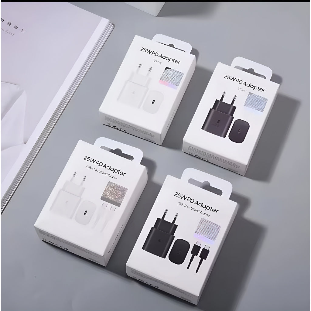 Travel Adaptor Samsung 25Watt Original dan Kabel Type C to USB C / Adaptor Samsung 25w Original