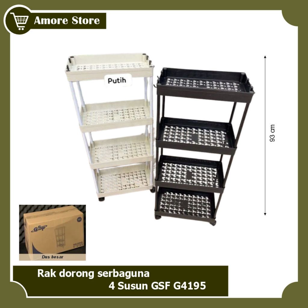(Cuci Gudang) Amore Store / Rak Dorong / Rak Aparteman serbaguna 4 Susun GSF G4195