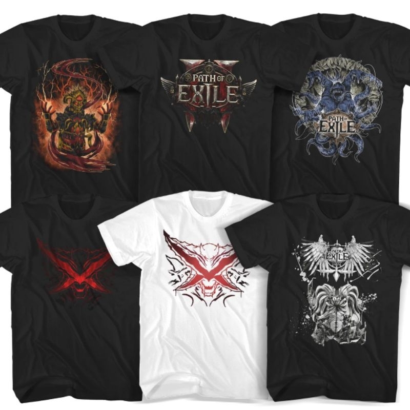 kaos game Path Of Exile Series Hitam dan Putih Unisex