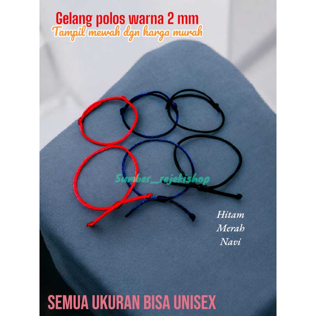 Gelang Polos Tali Satin 2mm