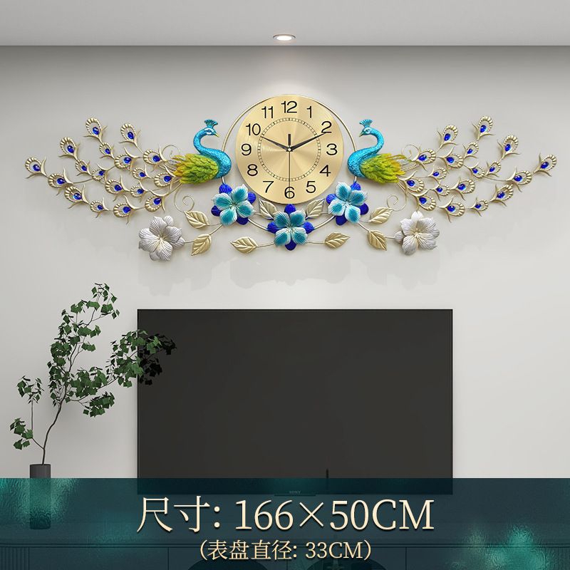 jam dinding merak estetik mewah besar gold