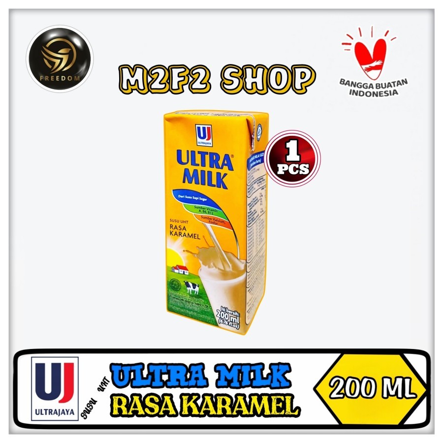 

Susu Ultra Milk Rasa Karamel | Caramel Kotak UHT - 200 ml (Kemasan Satuan)