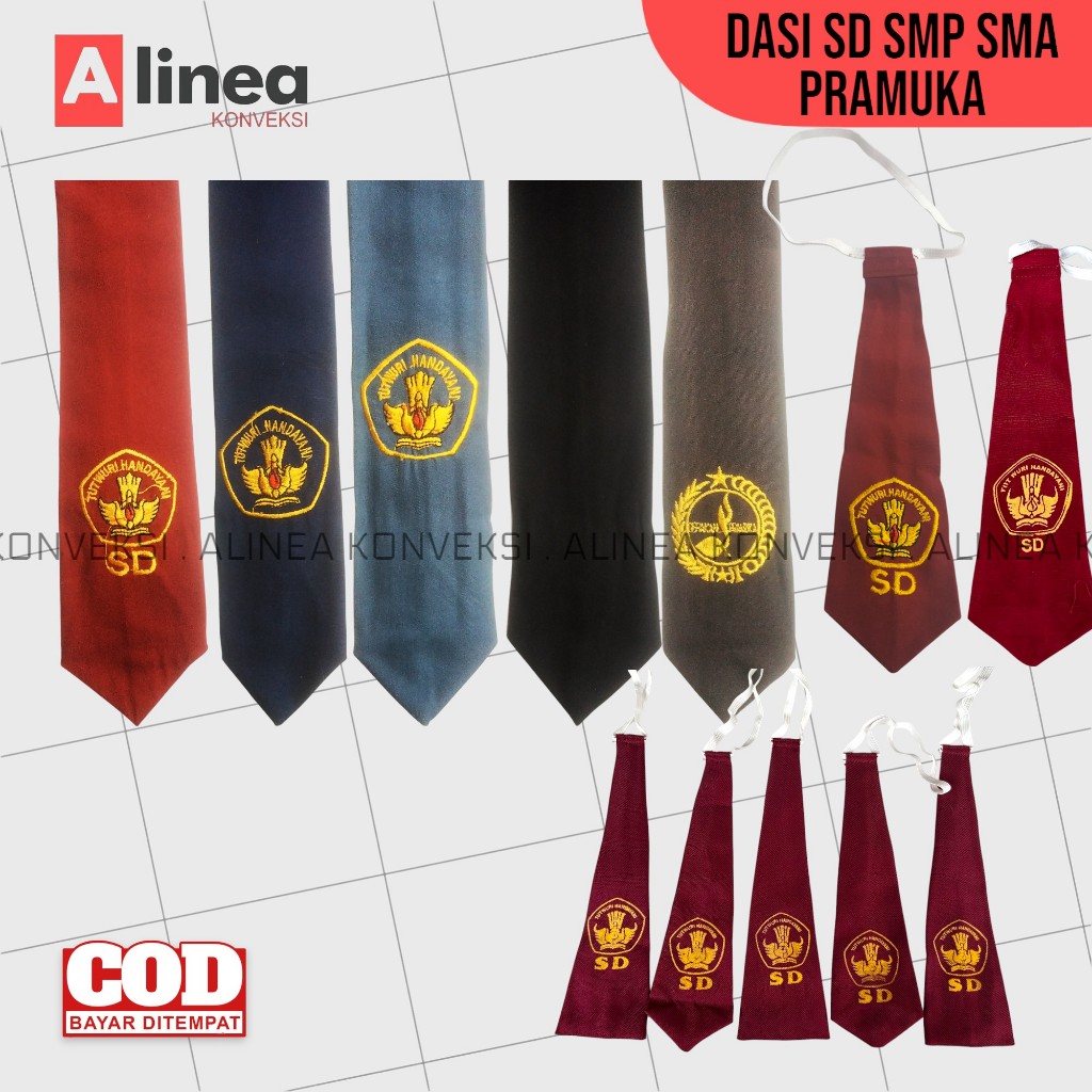Dasi Sekolah SD SMP SMA PRAMUKA HITAM