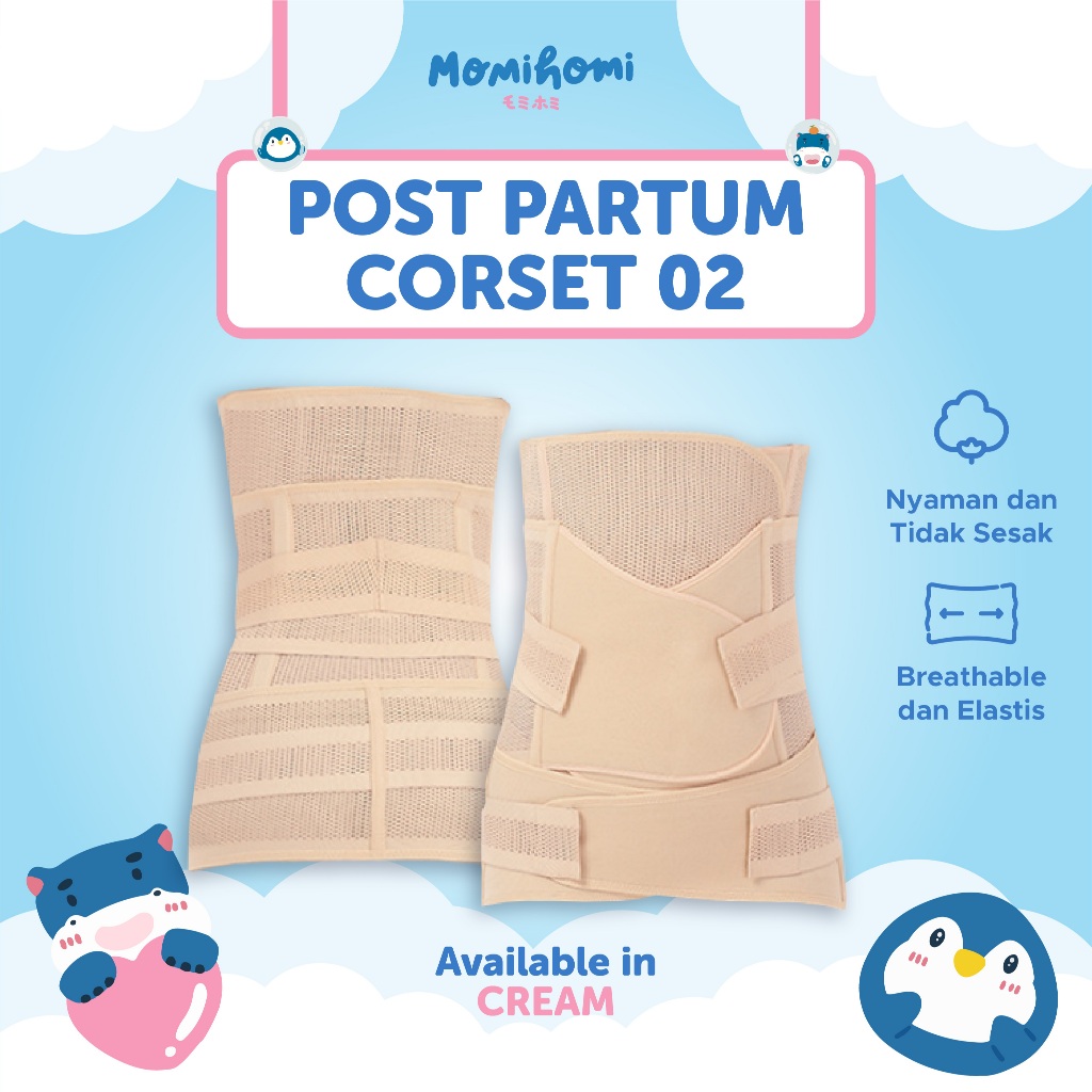 MOMI HOMI Korset 03 - 3in1 Adjustable Korset Postnatal Recovery Breathable Corset Stagen Gurita Pela