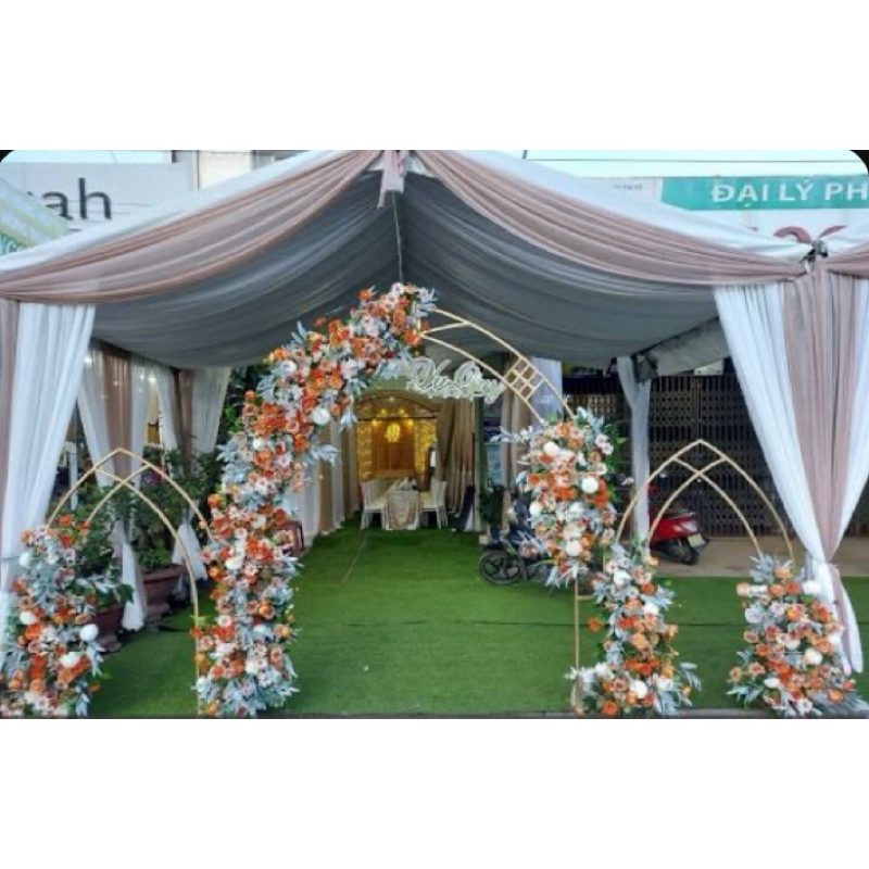 DEKORASI PERGOLA BACKDROP BESI 2 layer Dekorasi pernikahan