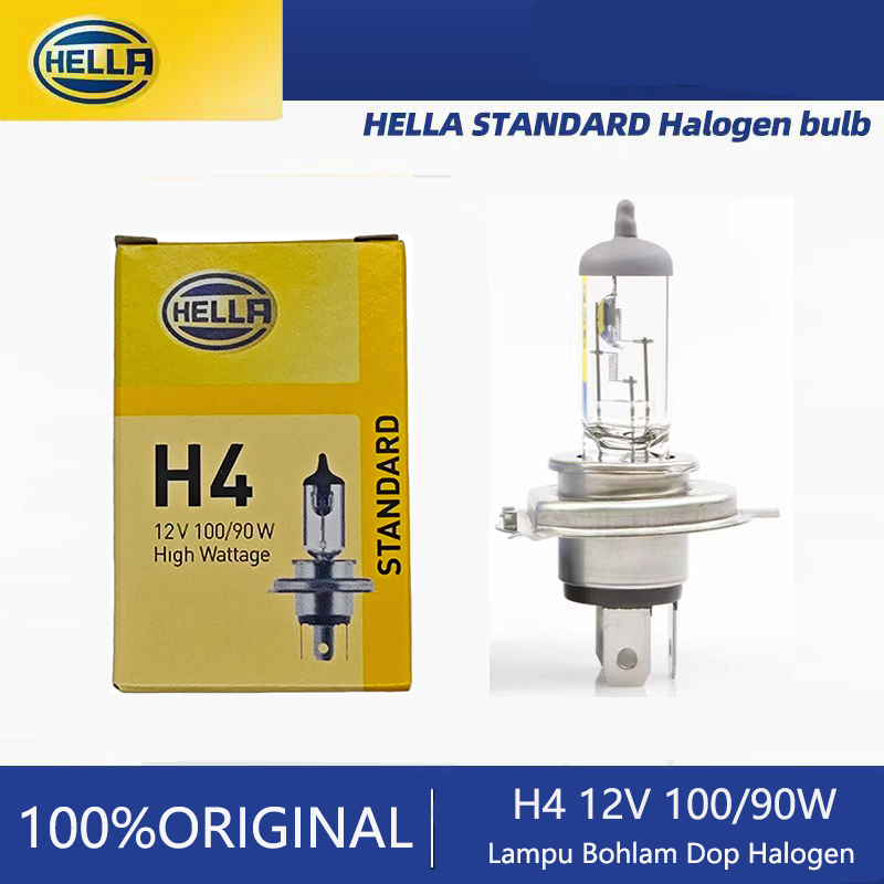 BOHLAM HELLA H4 LAMPU HALOGEN H4 BOHLAM H4 12V 100/90W ORIGINAL