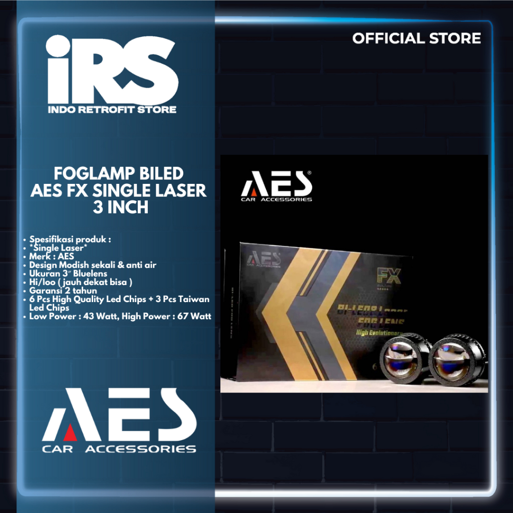 AES PROJECTOR FOGLAMP FX SINGLE LASER 3 INCH