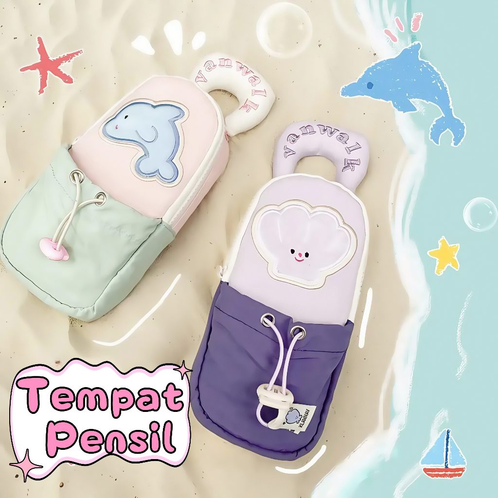 

[NEW] Kotak Pensil Kartun Berkapasitas Besar/Kotak Pensil Cangkang Lumba-Lumba Lucu/Tas Penyimpanan Alat Tulis Kantor Siswa Sekolah/Tas Pensil