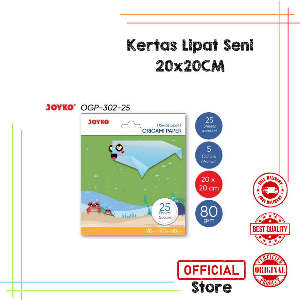 

Origami Paper Joyko 20x20cm OGP-302-25 (25 Sheet) / Produk Original