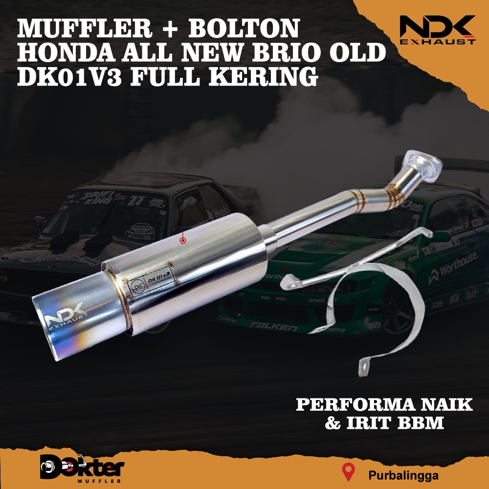 KNALPOT RACING MOBIL BRIO + BOLTON NDK EXHAUST DK01V3 KERING KENALPOT RACING + BOLTON HONDA BRIO NDK