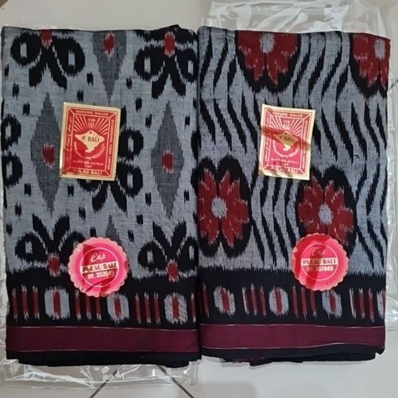 Sarung Tenun (goyor) ATBM cap Pulau Bali (hitam)