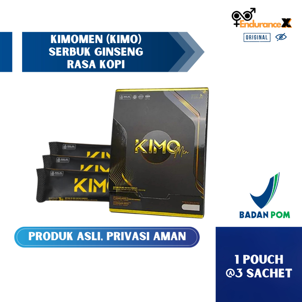 Kimo Ginseng 3 Sachet (Pouch) Penambah Stamina Rasa Kopi Kimo Obat Kuat Pria Tahan Lama BPOM