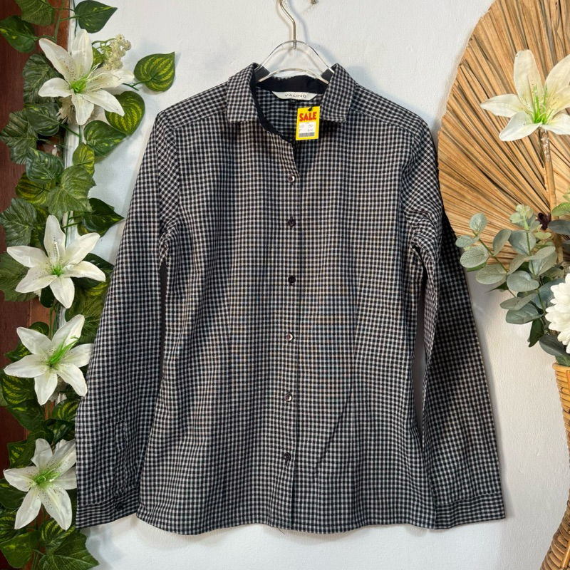 Kemeja Grid Valino Hitam Putih