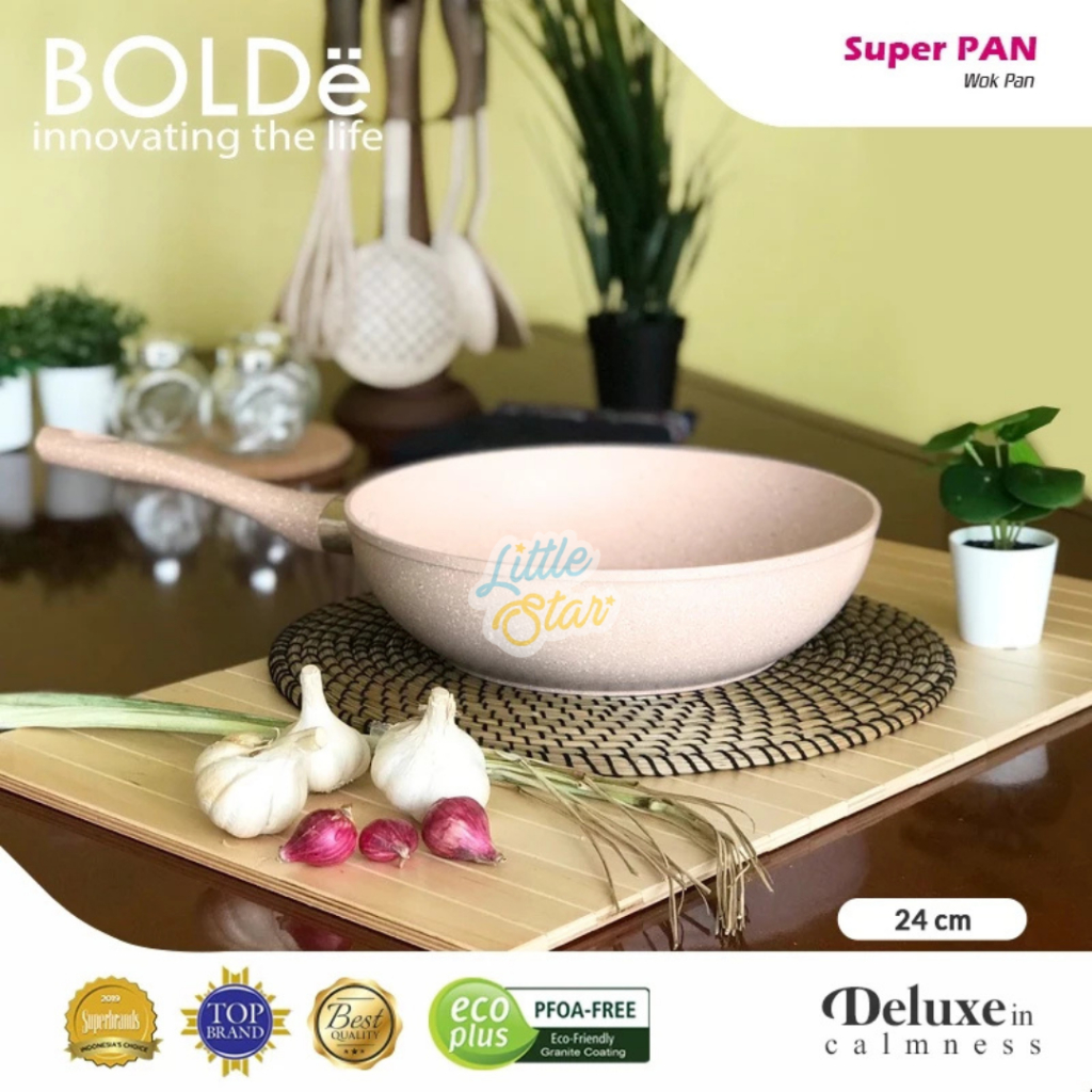 BOLDe Panci Superpan Wok Granite 24cm Wajan Penggorengan Frypan Ceramic Coating