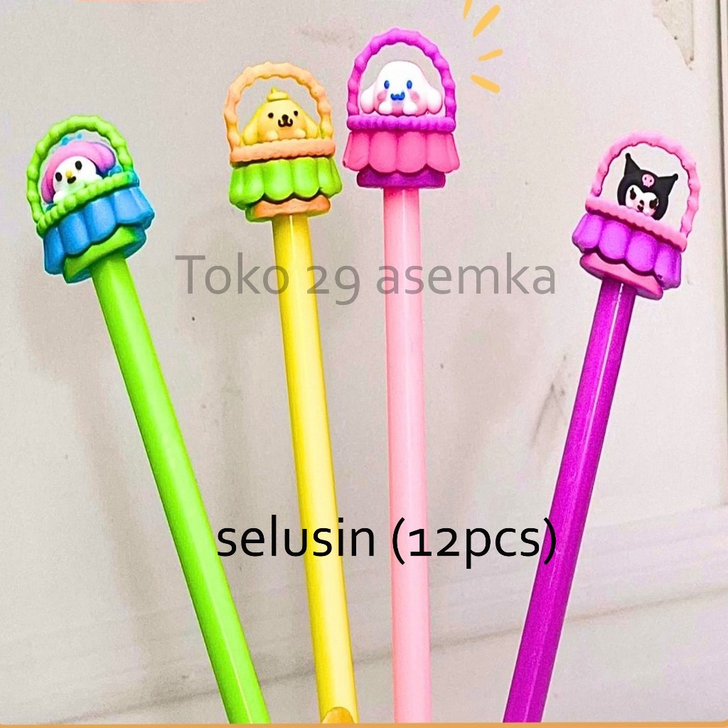 

(12 PCS)-SELUSIN PULPEN GEL KERANJANG SANRIO PGK-1546 PEN PENA LUCU ANAK ALAT TULIS KANTOR SEKOLAH