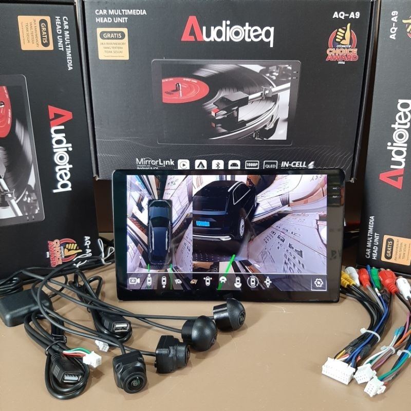 HEAD UNIT ANDROID 10" RAM 4/64 GB AUDIOTEQ QLED + CAMERA 360 ANDROID 10 INCH AUDIOTEQ RAM 4 GB