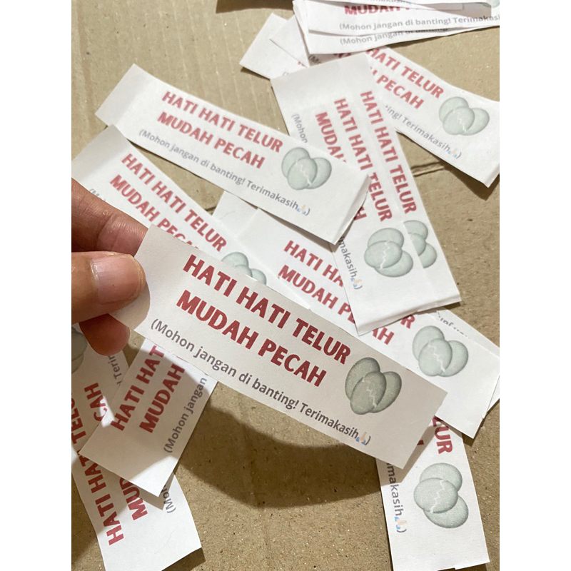

Stiker Peringatan Telur Mudah Pecah Hati-Hati