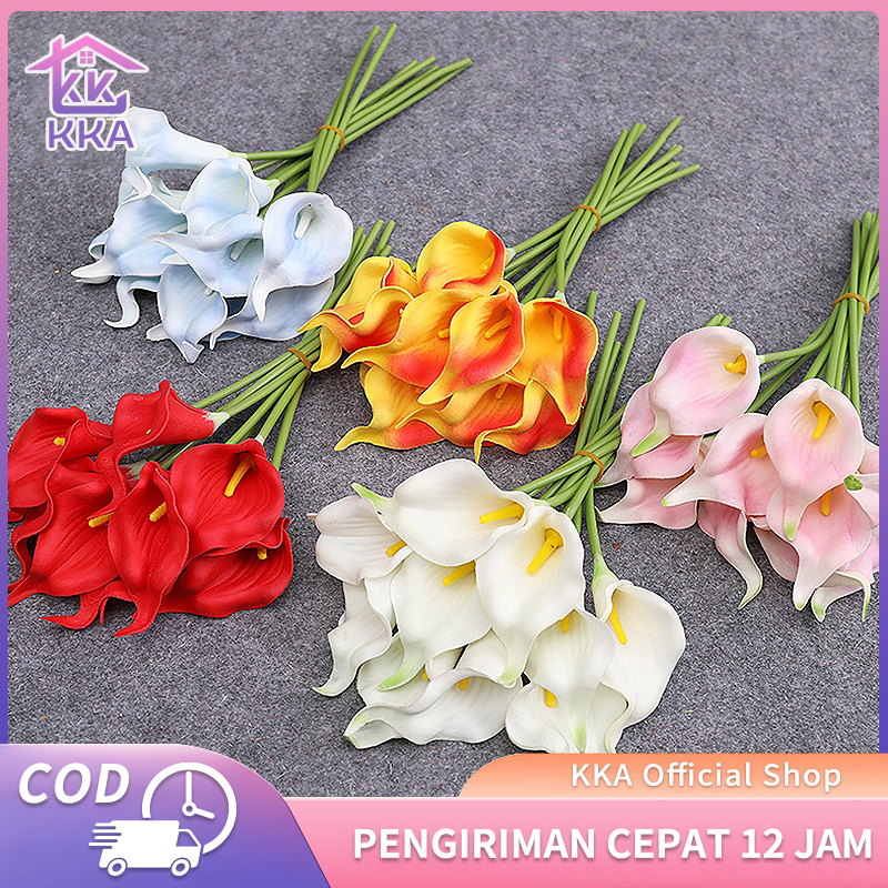 Bunga Hias Plastik Bunga Calla Lily Latex Artificial Jumbo Bunga Hias Lili Premium Dekorasi Rumah Hi