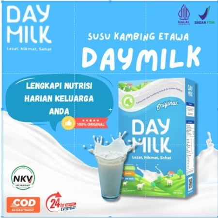 

KEMASAN BARU Daymilk Susu Kambing Etawa Bubuk Rasa Original Rendah Gula / Susu Kambing Bubuk Murah / Day Milk Original