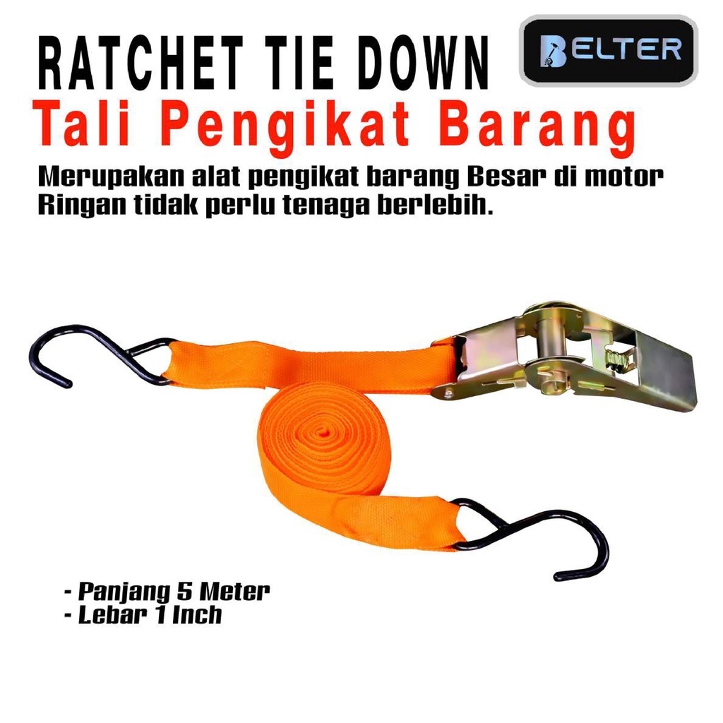 rachet tie down 5 meter Trek belt tali sound/tali barang/Track webbing cargo lashing 5 m