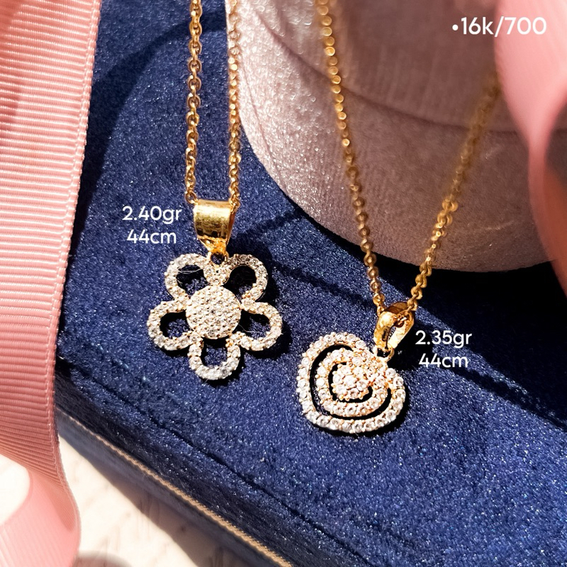 Kalung Emas Diamond looks Bunga Dubai Fancy Set Kalung Rantai Kalung Emas Bunga Kadar 700