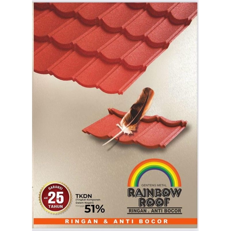 Genteng Metal Pasir Rainbow Terpasang Berikut Rangka Baja Ringan