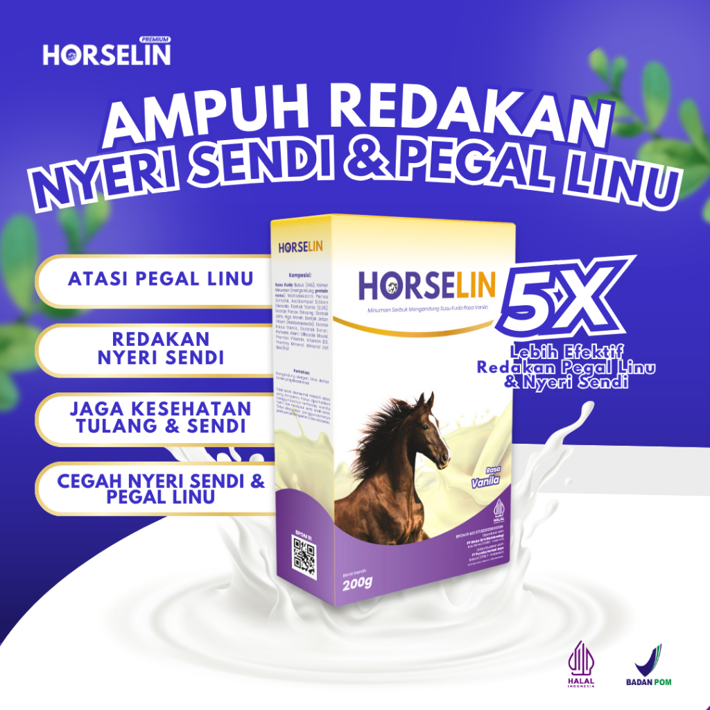 

Pegal Linu Dan Nyeri Sendi Susu Kuda Liar Original HORSELIN Sudah BPOM Resmi (200gr) Susu Kuda Kuat