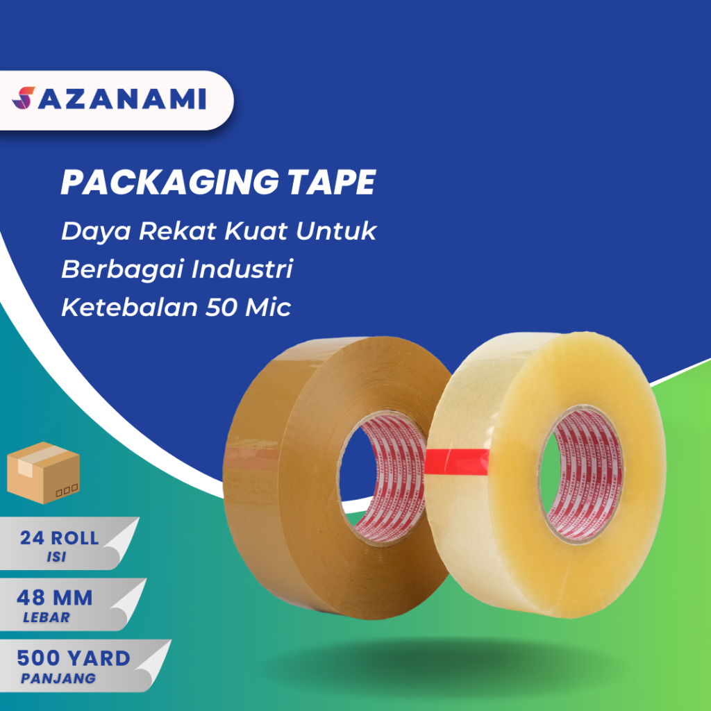 

1 BOX LAKBAN BENING COKLAT JUMBO 2" INCH 48MM X 500Y SAZANAMI 24 ROLL #JNE TRUCKING