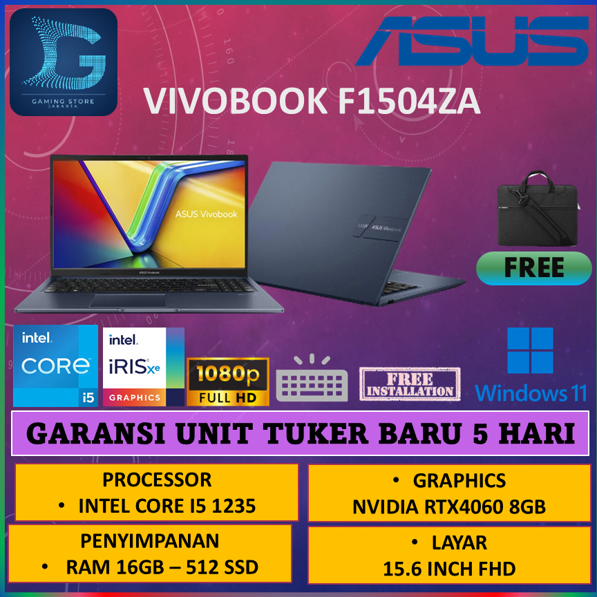 ASUS VIVOBOOK F1504ZA I5 1235 16GB 512GB SSD 15.6FHD Windows 11pre install