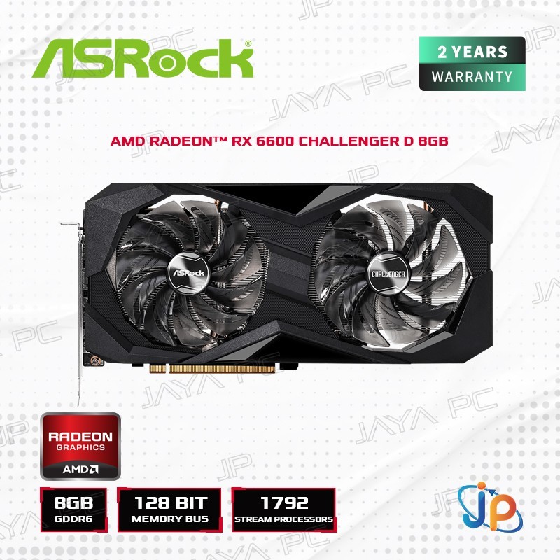 VGA Asrock AMD Radeon RX 6600 Challenger D 8GB - 8 GB GDDR6