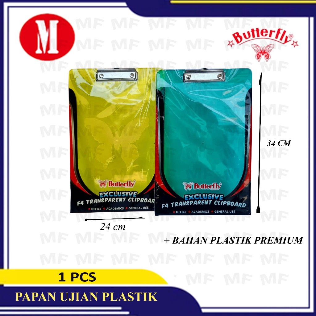 

Papan Ujian Plastik Transparan Merek Butterfly