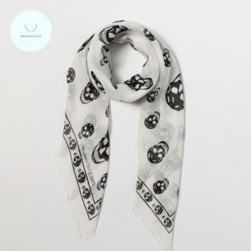 Alexander Mcqueen Skull Scarf Ivory