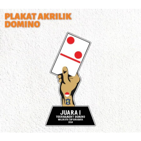 Piala Domino Piala Gaple Plakat Domino Plakat Gaple Akrilik Custom